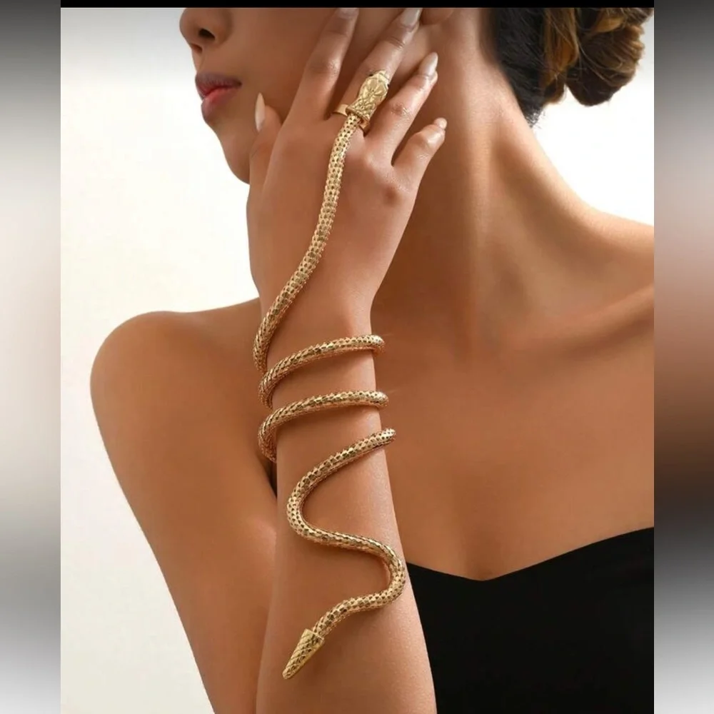 Serpentina Luxe Snake Wrap Ring Bracelet